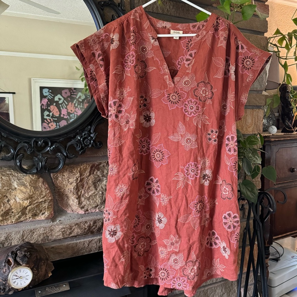 a.n.a Rust Floral Mini Dress